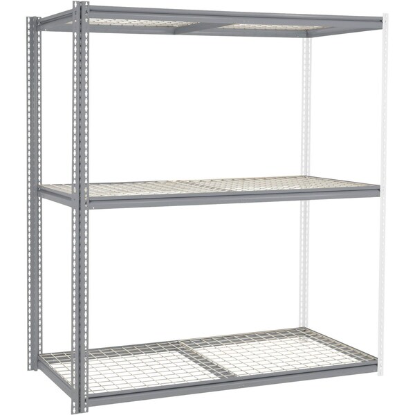 Global Industrial High Cap. Add-On Rack 72Wx48Dx60H 3 Levels Wire Deck 1000 Lb. Per Level GRY 581066GY - main